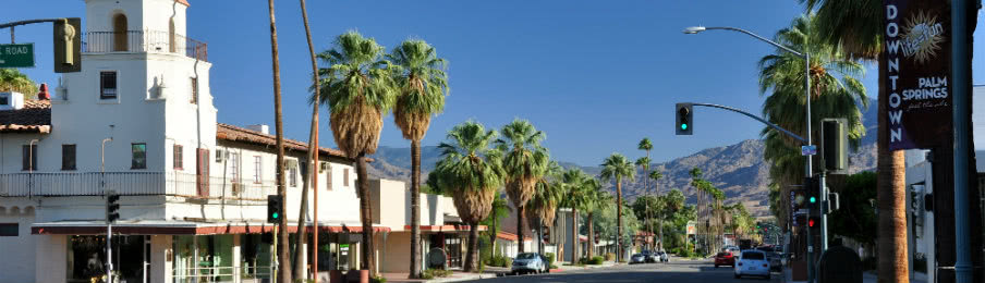 a view of downtown palm springs in california