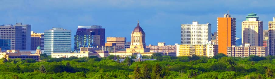 Aerial view at Winnipeg city, Manitoba, CA