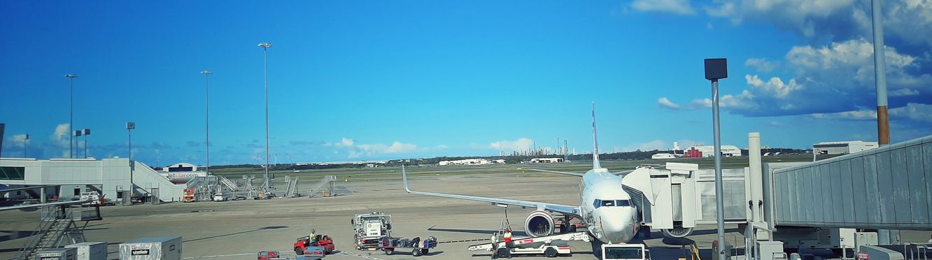 The view from the waiting room in the domestic terminal of Brisbane Airport.