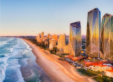 Sunrise at Surfers Paradise.