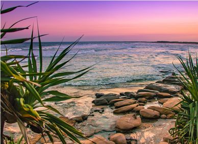 Purple sunset at Caloundra.