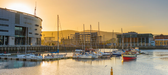 Belfast City at sunset