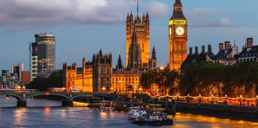 big ben westminster bridge in the evening london uk