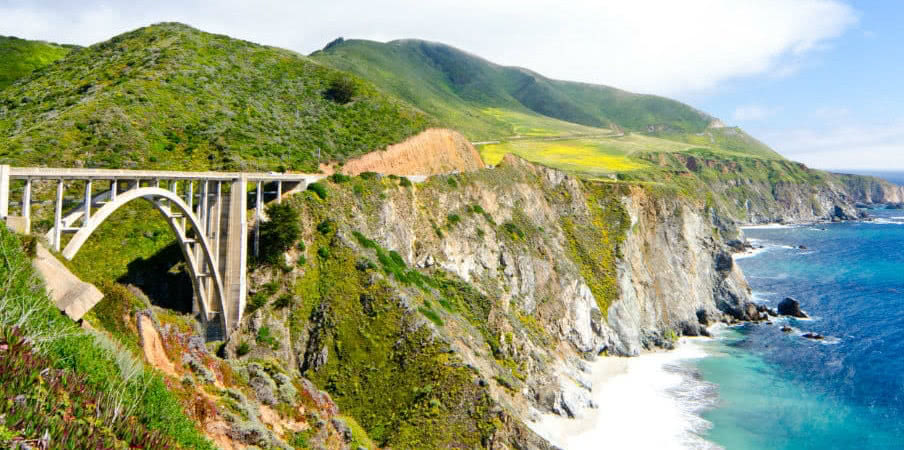 Bixby bridge in California along Pacific Coast, USA