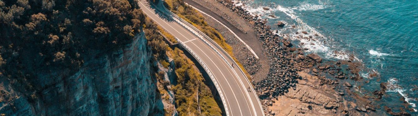 Scenic coastal road trip along Australia's cliffside highway
