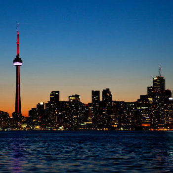 Cityscape of Toronto, Canada during sunset