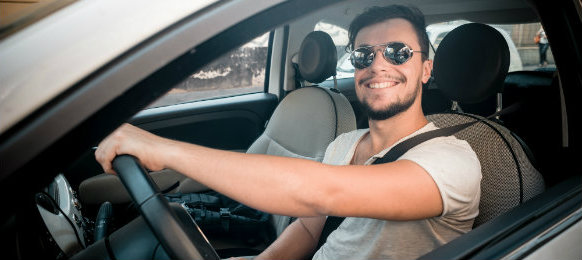 cool guy ready to drive his new car