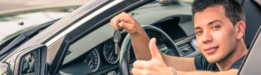 guy ready to drive his car rental 
