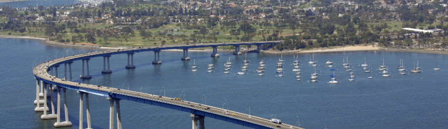driving to coronado bay bridge in san diego from vista