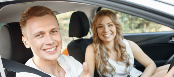 couple in the car hire