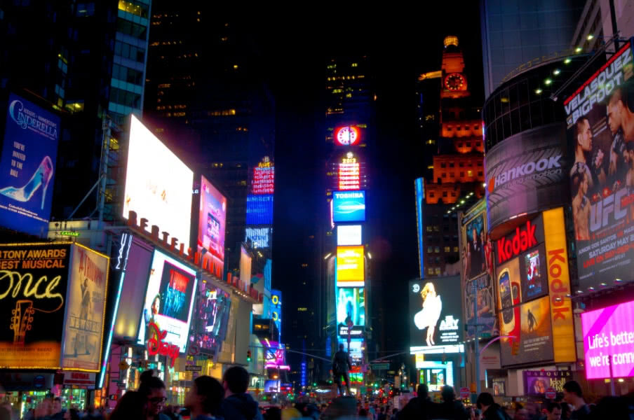 Crowds in Times Square, New York, USA