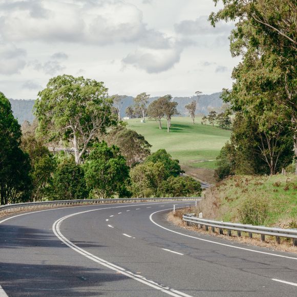 A winding country road in Victoria, Australia.
