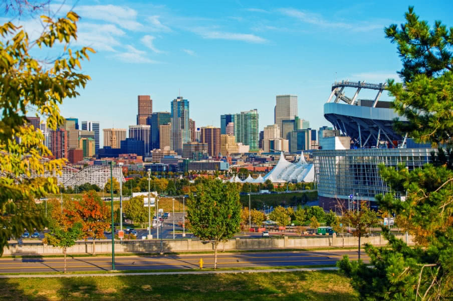 Downtown Denver cityscape in Colorado, USA