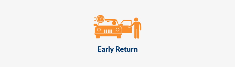 early rental car return CA banner