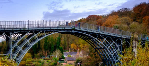 First Iron Bridge over the gorge in Telford First Iron Bridge over the gorge in Telford