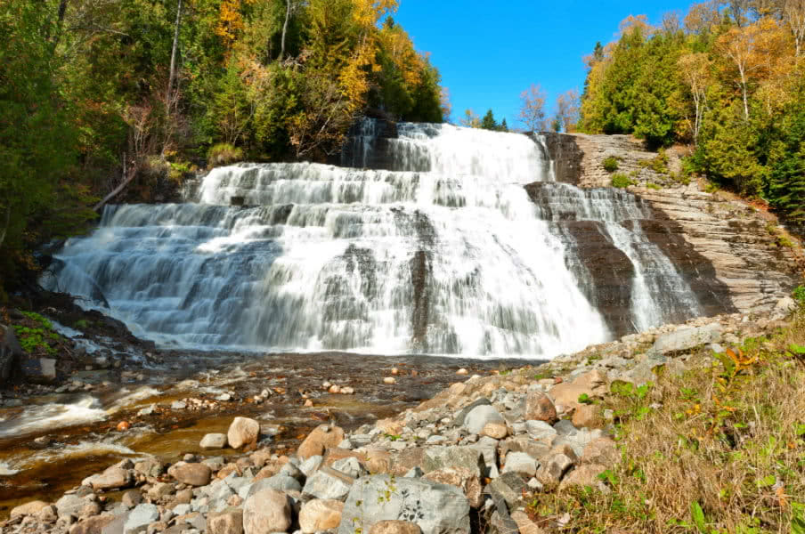 Fraser waterfall in La Malbaie, Canada