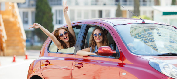 friends enjoying their joy ride