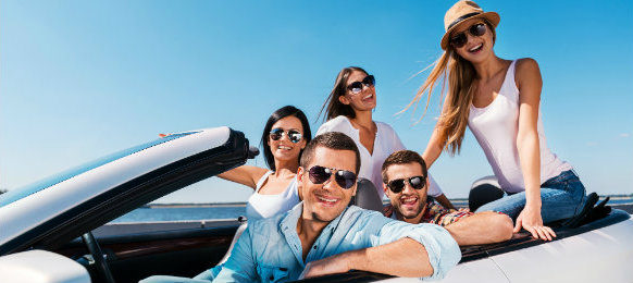 friends on a road trip