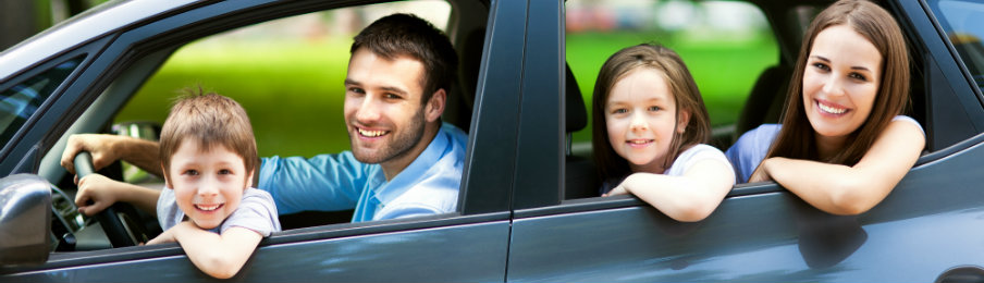 family in a car rental