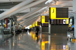 Heathrow airport interior view, UK