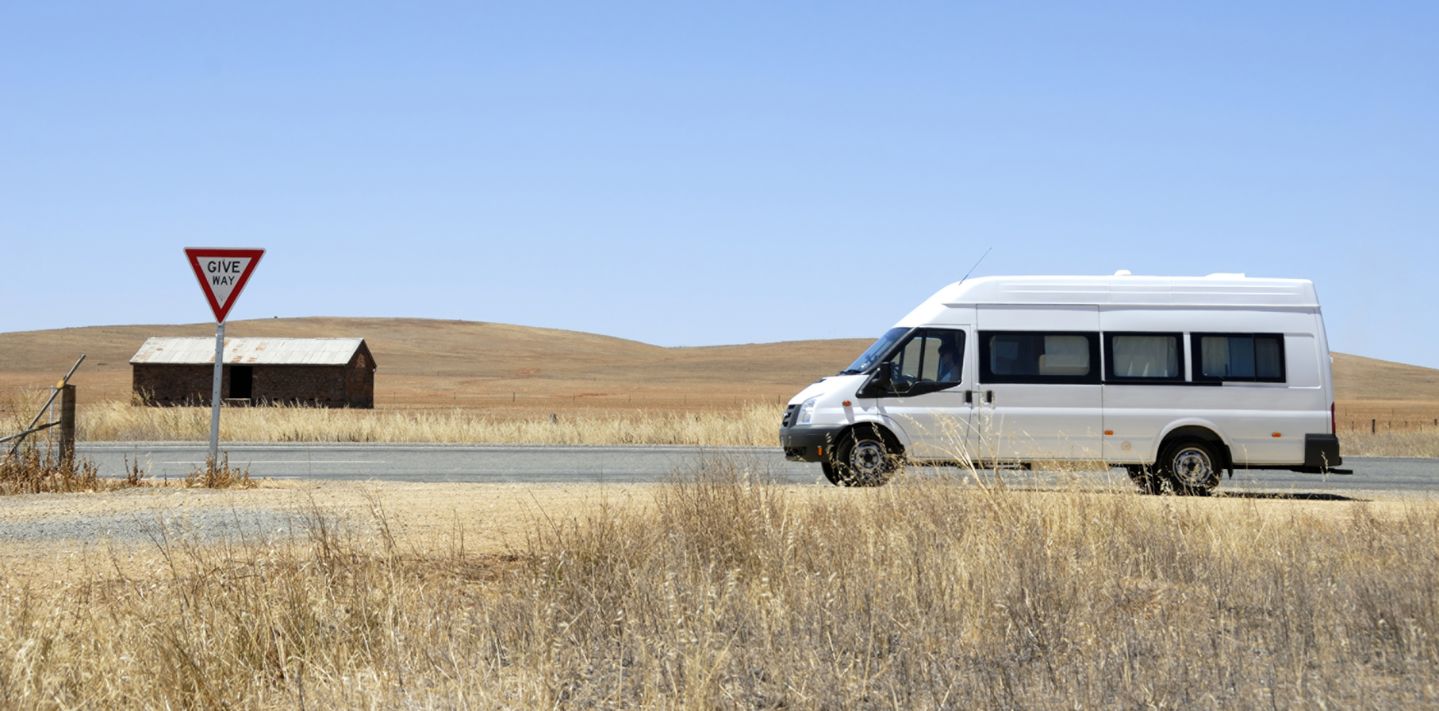 A campervan in the Outback.