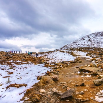 hiking at the top of the whistlers mountain