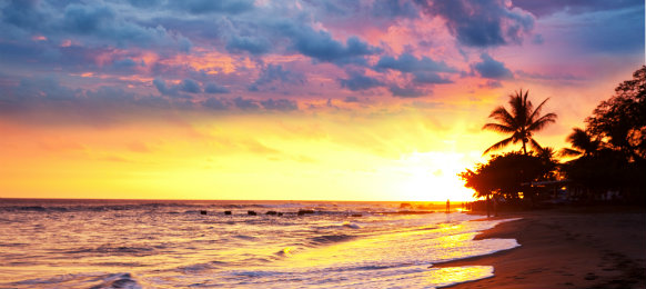 holiday in the beach with beautiful sunset