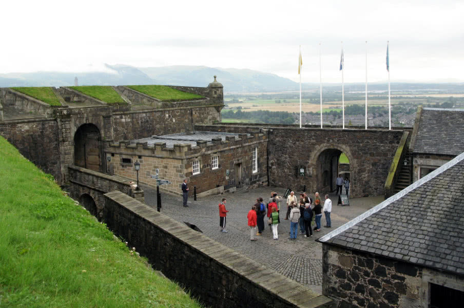 tourists inside the stirling castle