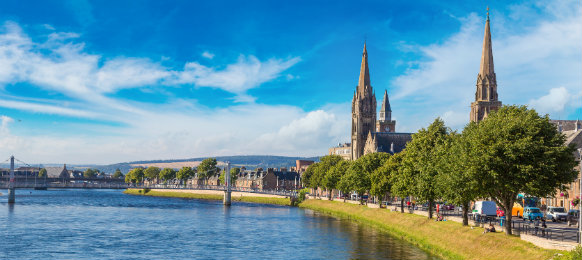 inverness cityscape on a summer day