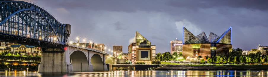 lovely view of downtown chattanooga in tennessee