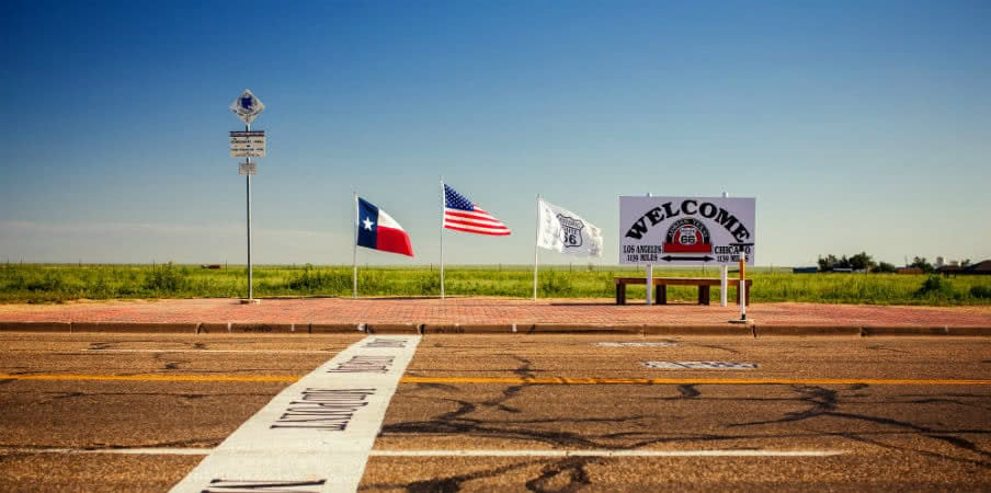 Midway Point along Route 66, Adrian, Texas, USA