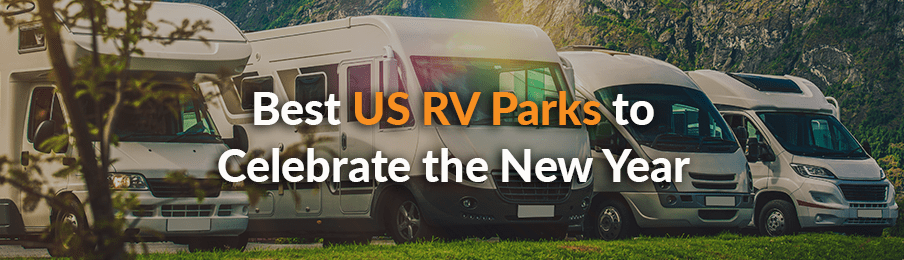 Motorhomes and RV rentals parked in the remote location in the US