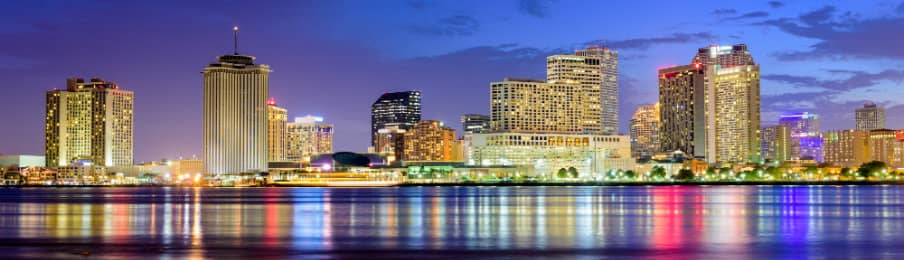 New Orleans, Louisiana, USA skyline on the Mississippi river
