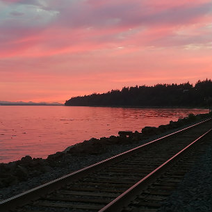 view of the ocean at sunset from ocean rose white rock