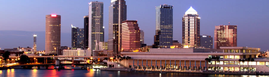 panoramic view in business downtown in tampa