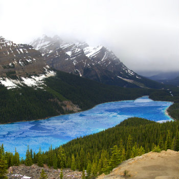 Peyto Lake thawing in Spring
