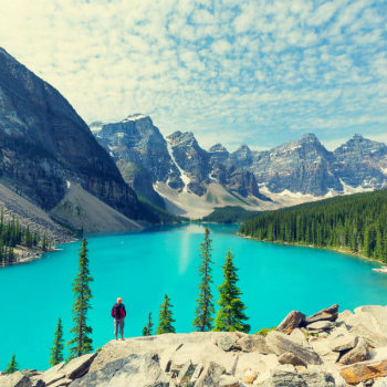 Picturesque Moraine lake in Banff National park, Canada