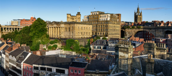 Quayside along Newcastle riverside Quayside along Newcastle riverside