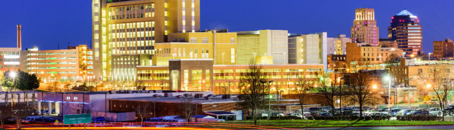 city skyline view of raleigh durham in north carolina