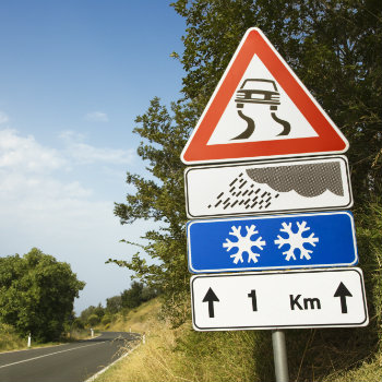 road signs in rural side of Italy