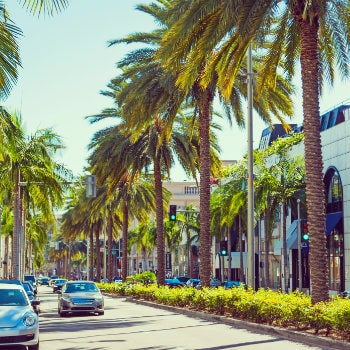 rodeo drive on a sunny day california us