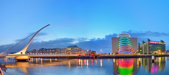 samuel beckett bridge in dublin, ireland