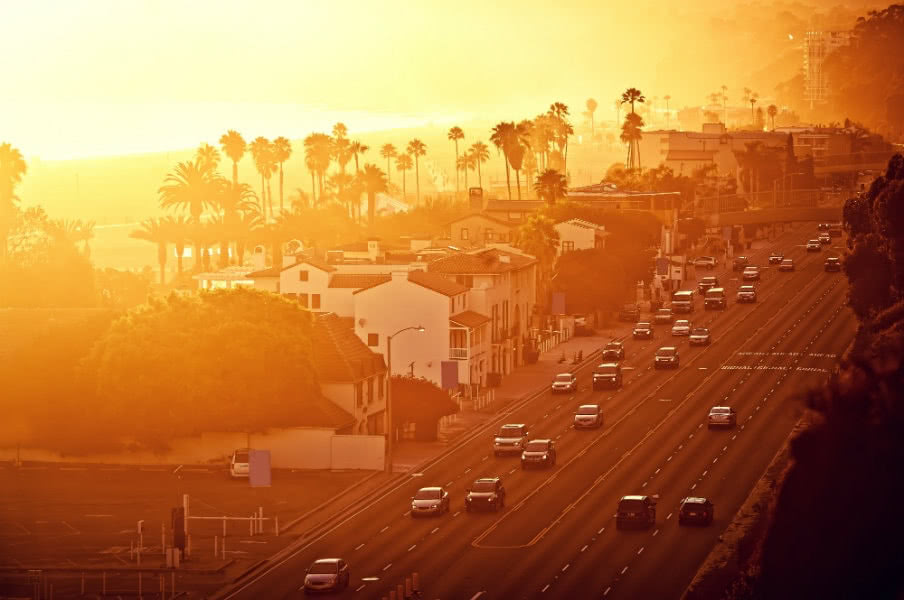Santa Monica sunset street