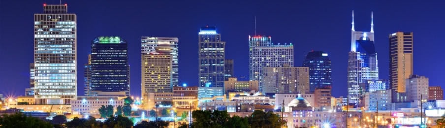 Skyline of Downtown Nashville, Tennessee, USA