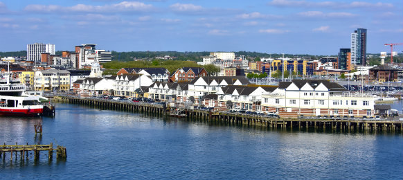 view of southampton england and piers