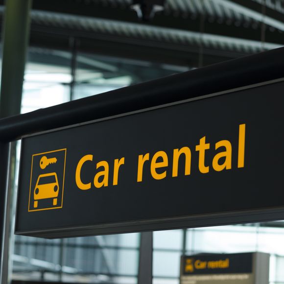Airport car rental signage.