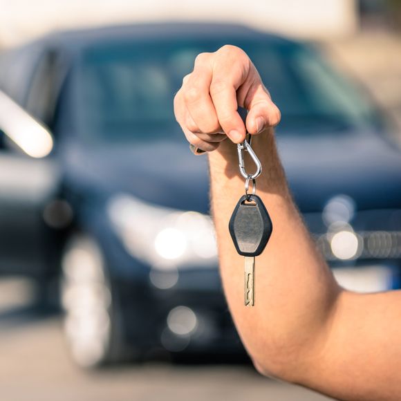 Collecting a rental car.