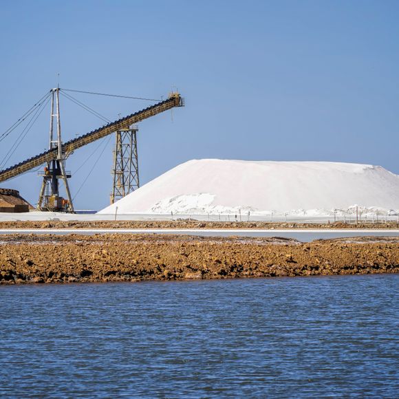 A mountain of salt at Port Hedland.