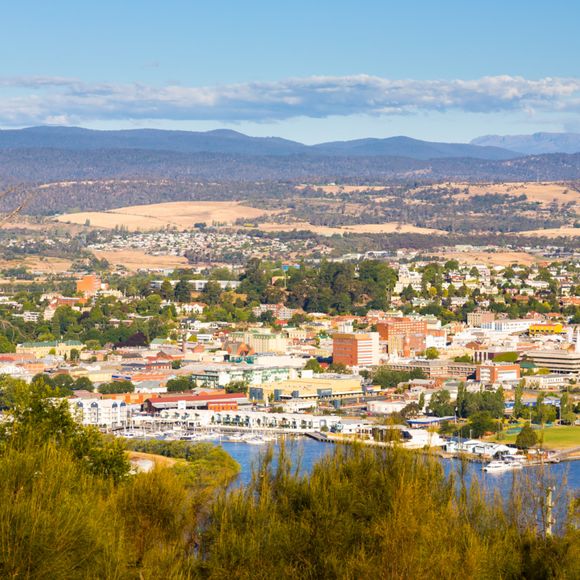 Aerial view of Launceston.