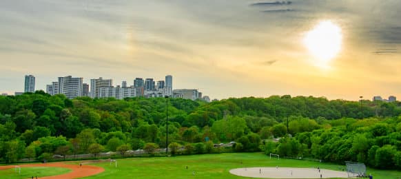 Sunset in the spring from Riverdale Park East, Canada